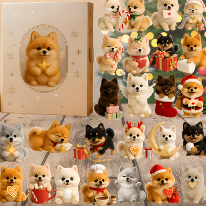 Adventskalender Hund Figuren Set Lustige Weihnachtskollektion