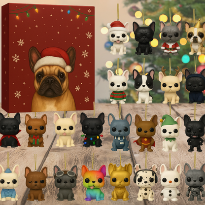 Adventskalender Hund Figuren Set Lustige Weihnachtskollektion