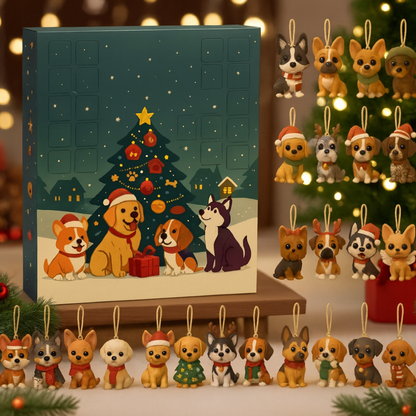 Adventskalender Hund Figuren Set Lustige Weihnachtskollektion