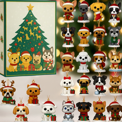 Adventskalender Hund Figuren Set Lustige Weihnachtskollektion