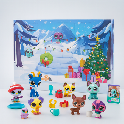 Adventskalender Kinderspielset Weihnachtsfiguren Überraschungen