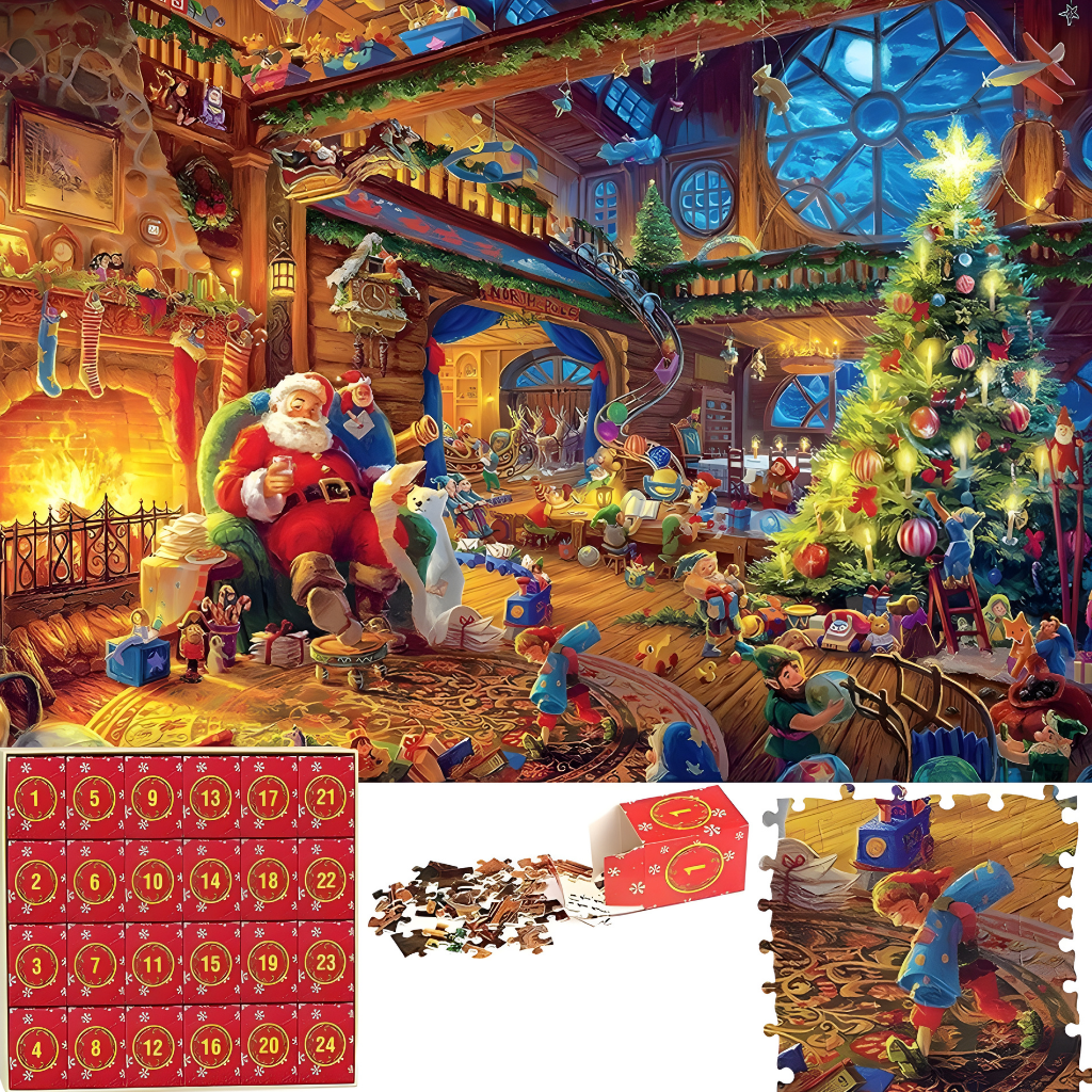 Adventskalender Puzzleset Weihnachtswerkstatt Motiv 1000 Teile
