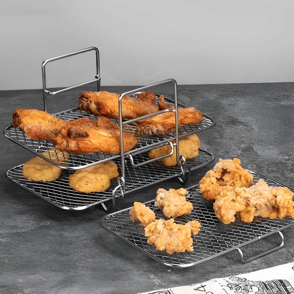 Heißluftfritteuse Zubehör Stapelrost Mehrstufig Garrost Einsatz