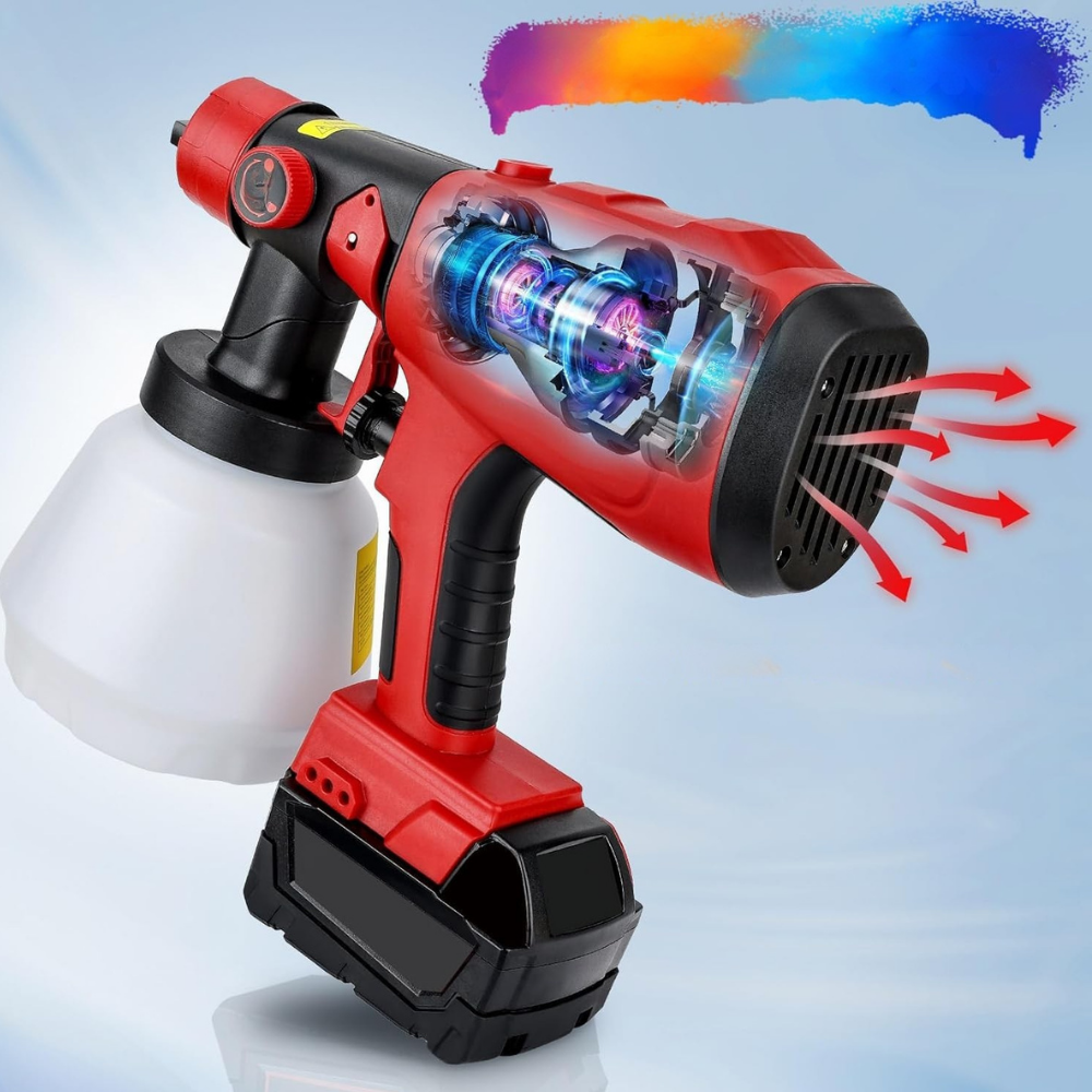 Pistola de pintura eléctrica recargable para muebles y paredes, bricolaje