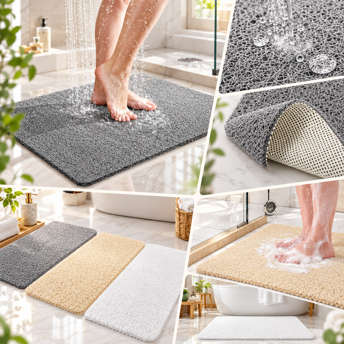 Antirutsch Badezimmermatte Für Dusche Badematte Mit Antibakterieller