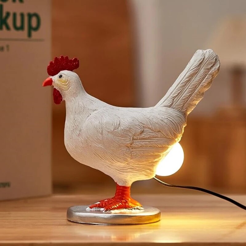 Tischlampe Huhn Dekofigur LED Nachtlicht