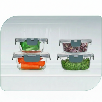 Aufbewahrungsboxen Glas Set Luftdicht Stapelbar Lebensmittelbehälter8