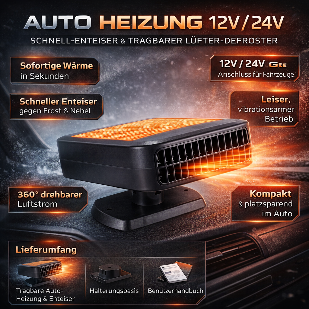 Car Heater 12V 24V Fast Defroster Portable Fan Defroster