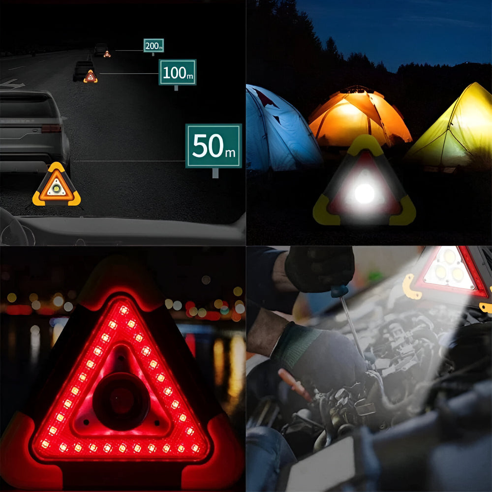 Auto LED Warnleuchte Dreieck mit Akku Powerbank Notfalllicht Camping
