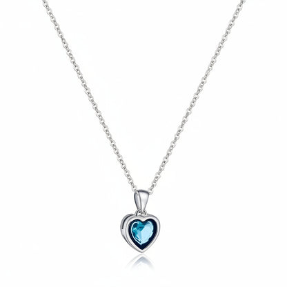 Colgante de Corazón para Dama Cadena de Plata de Ley