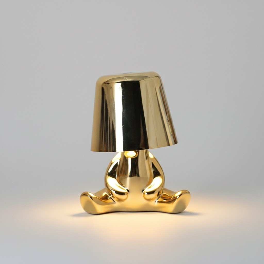 Gold Table Lamp Modern Design Figure LED Light