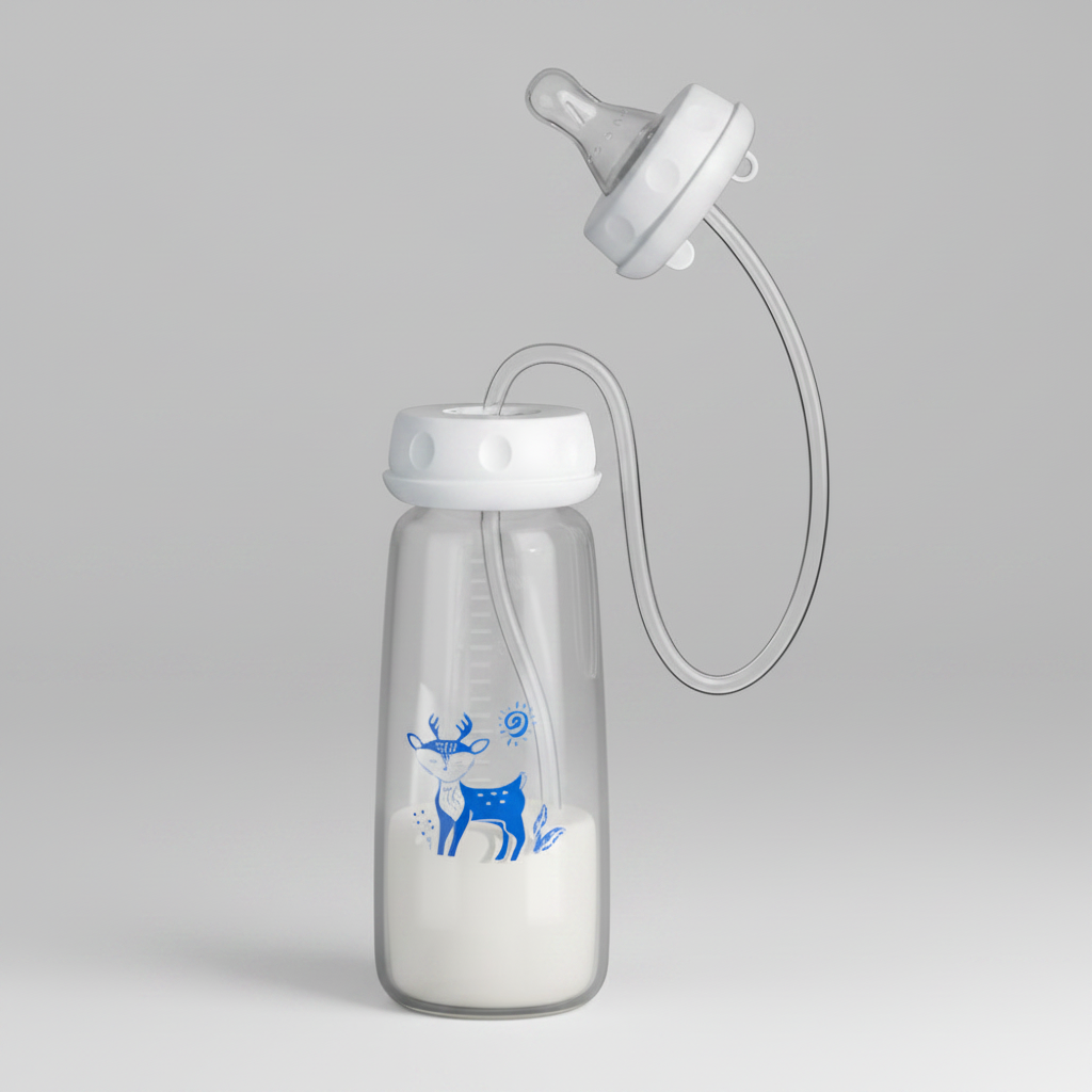 Babyflasche Selbstständig Trinkflasche Baby Fütterhilfe Schlauch