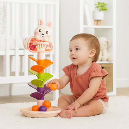 Baby Spielzeug Kugelbahn Musik Lern Aktivitätsturm Tierdesign