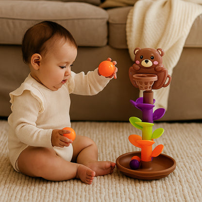 Baby Spielzeug Kugelbahn Musik Lern Aktivitätsturm Tierdesign