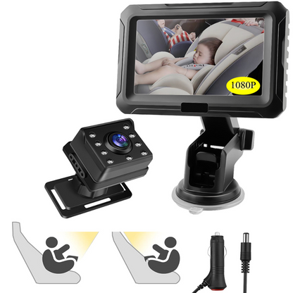 Caméra bébé voiture moniteur HD surveillance siège arrière sécurité