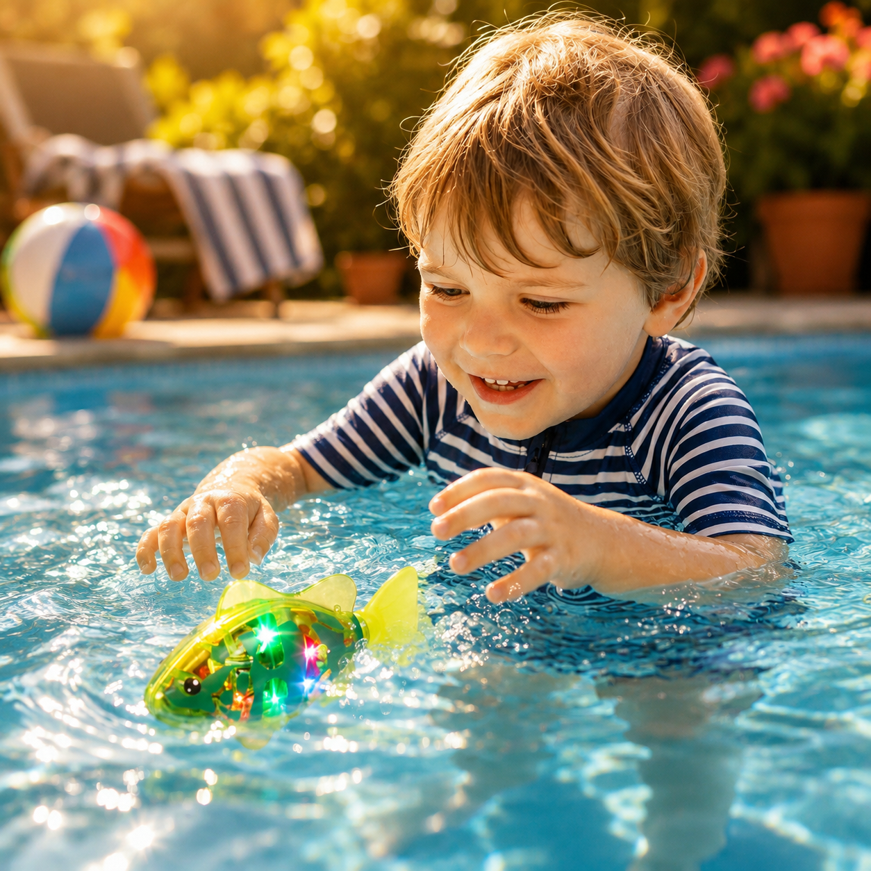 Bath Toy Water Toy Floating Fish LED Bathtub Game