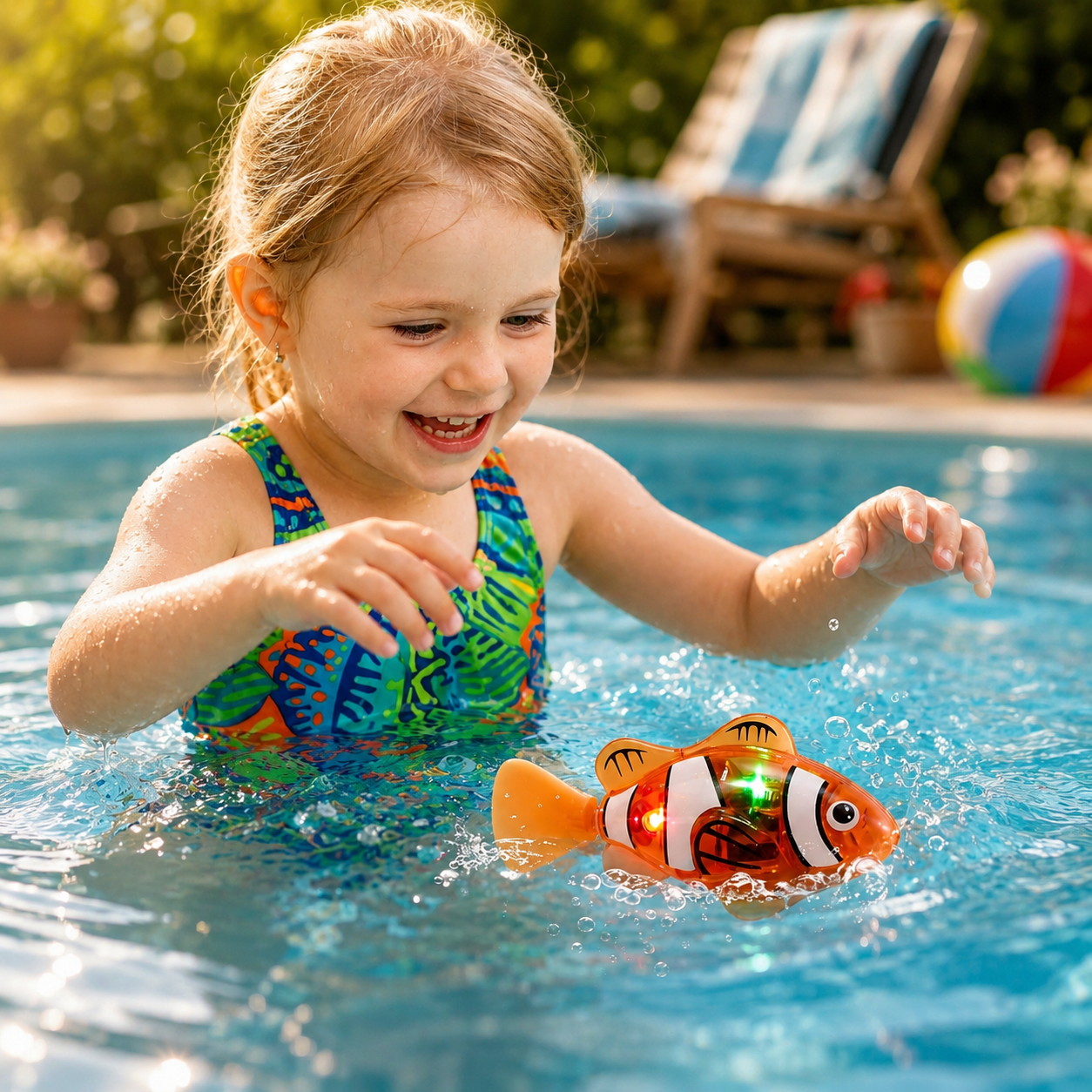Bath Toy Water Toy Floating Fish LED Bathtub Game