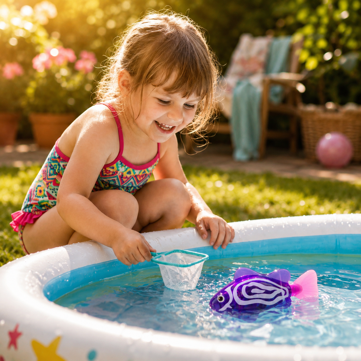 Bath Toy Water Toy Floating Fish LED Bathtub Game