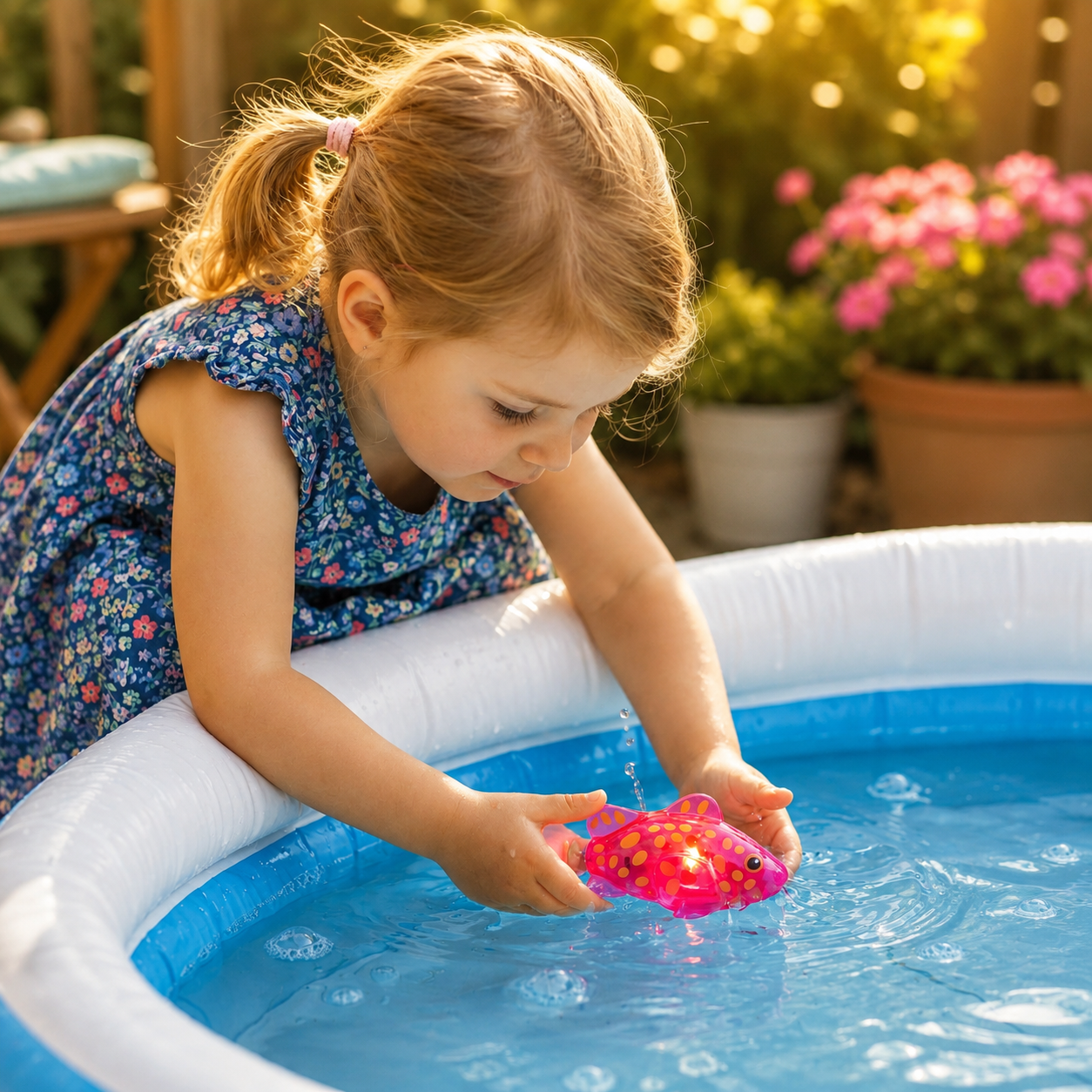 Bath Toy Water Toy Floating Fish LED Bathtub Game