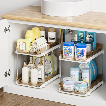 Bathroom Organizer Cabinet Organizer Extendable Stackable Acrylic
