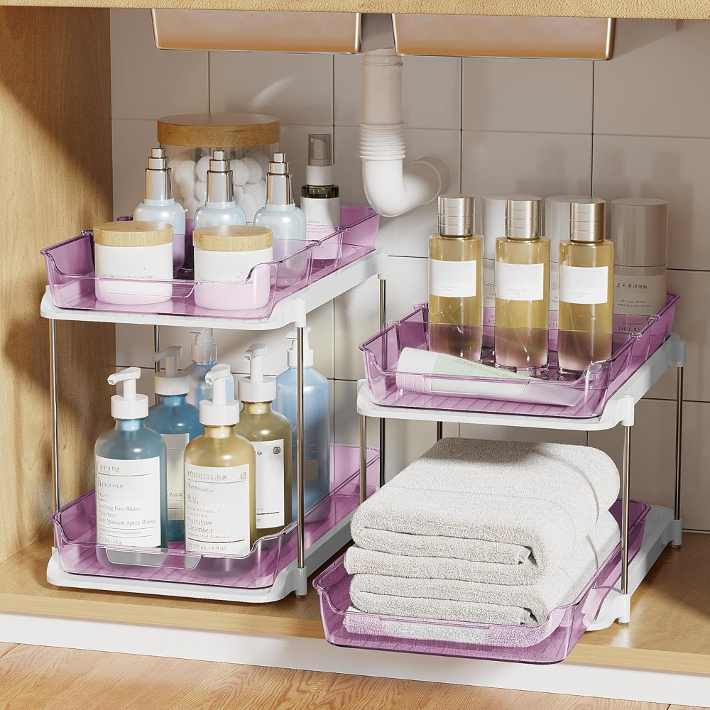 Bathroom Organizer Cabinet Organizer Extendable Stackable Acrylic