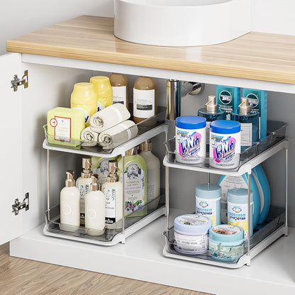 Bathroom Organizer Cabinet Organizer Extendable Stackable Acrylic