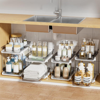 Bathroom Organizer Cabinet Organizer Extendable Stackable Acrylic