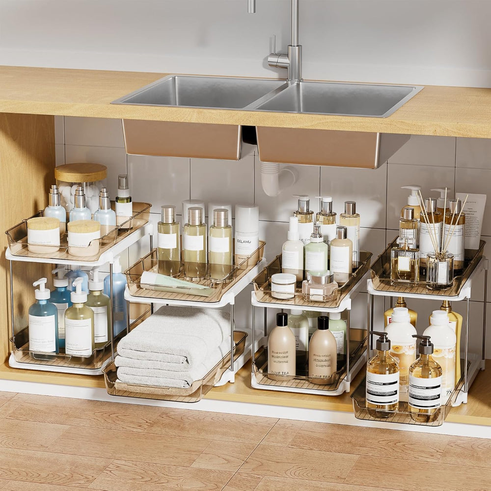 Bathroom Organizer Cabinet Organizer Extendable Stackable Acrylic
