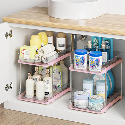 Bathroom Organizer Cabinet Organizer Extendable Stackable Acrylic