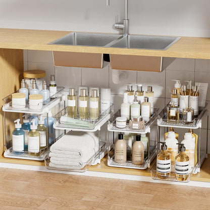 Bathroom Organizer Cabinet Organizer Extendable Stackable Acrylic