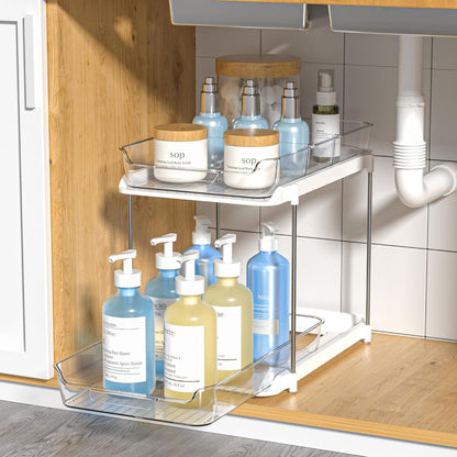 Bathroom Organizer Cabinet Organizer Extendable Stackable Acrylic