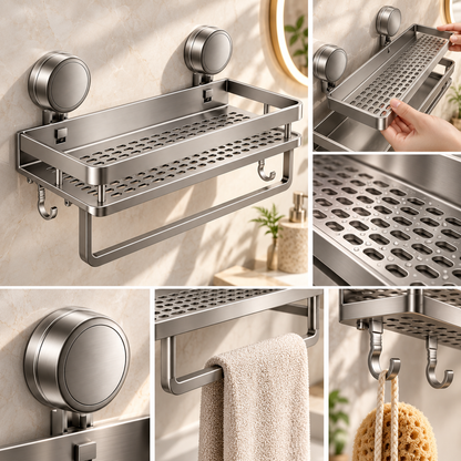 Badezimmerregal Mit Abnehmbarem Design Wandregal Mit Saugnäpfen