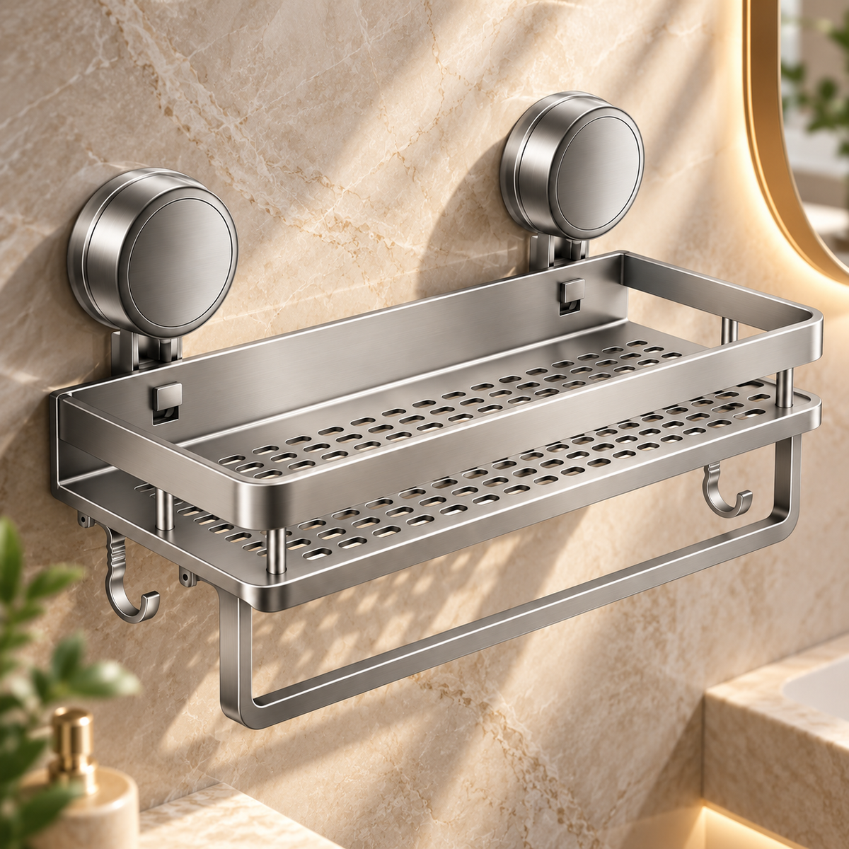 Badezimmerregal Mit Abnehmbarem Design Wandregal Mit Saugnäpfen