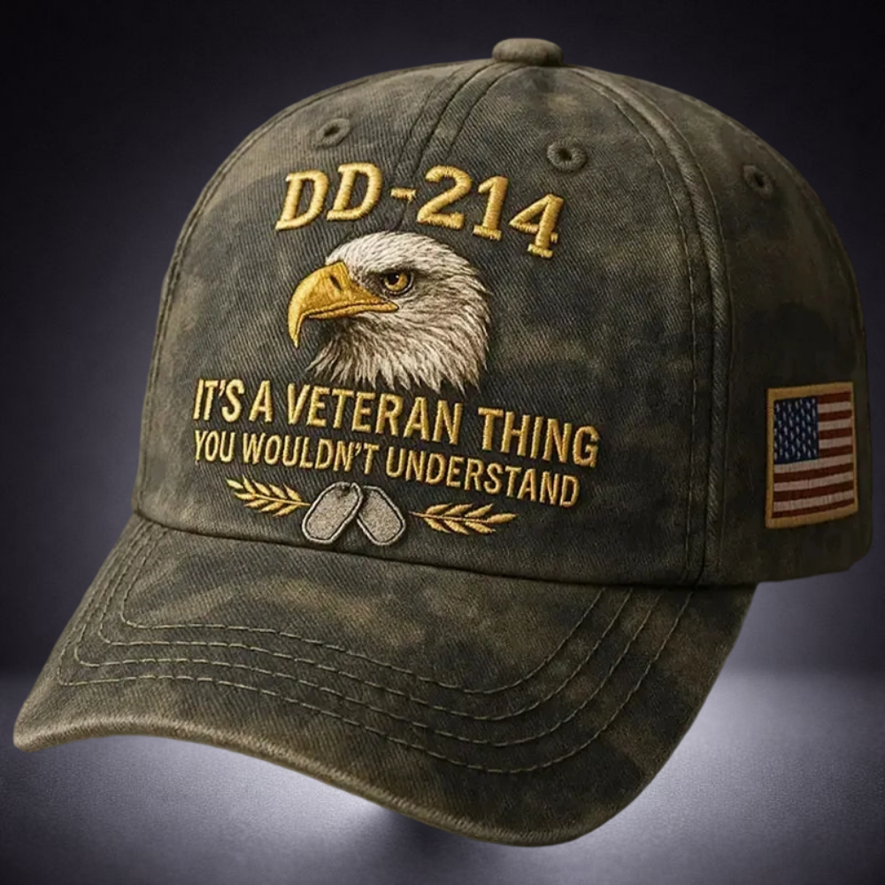 Baseball Cap Veterans Vintage Cotton Embroidered Eagle Design