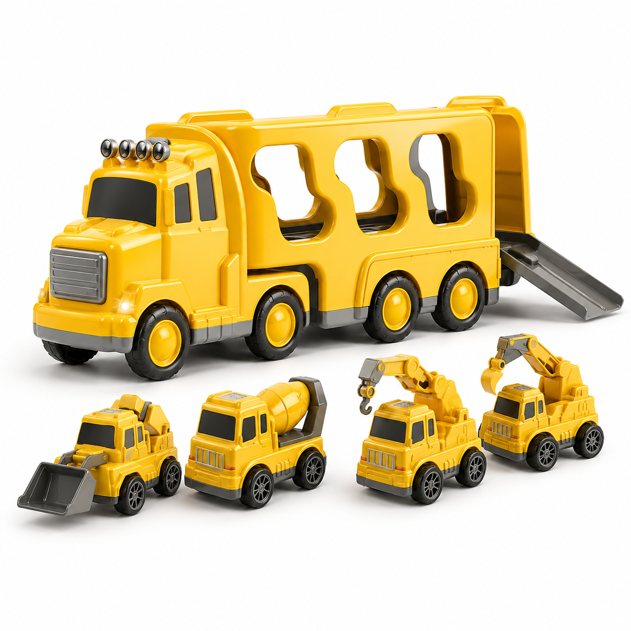 Baufahrzeug Spielset Für Kleinkinder Mit Lastwagen Und Zubehör