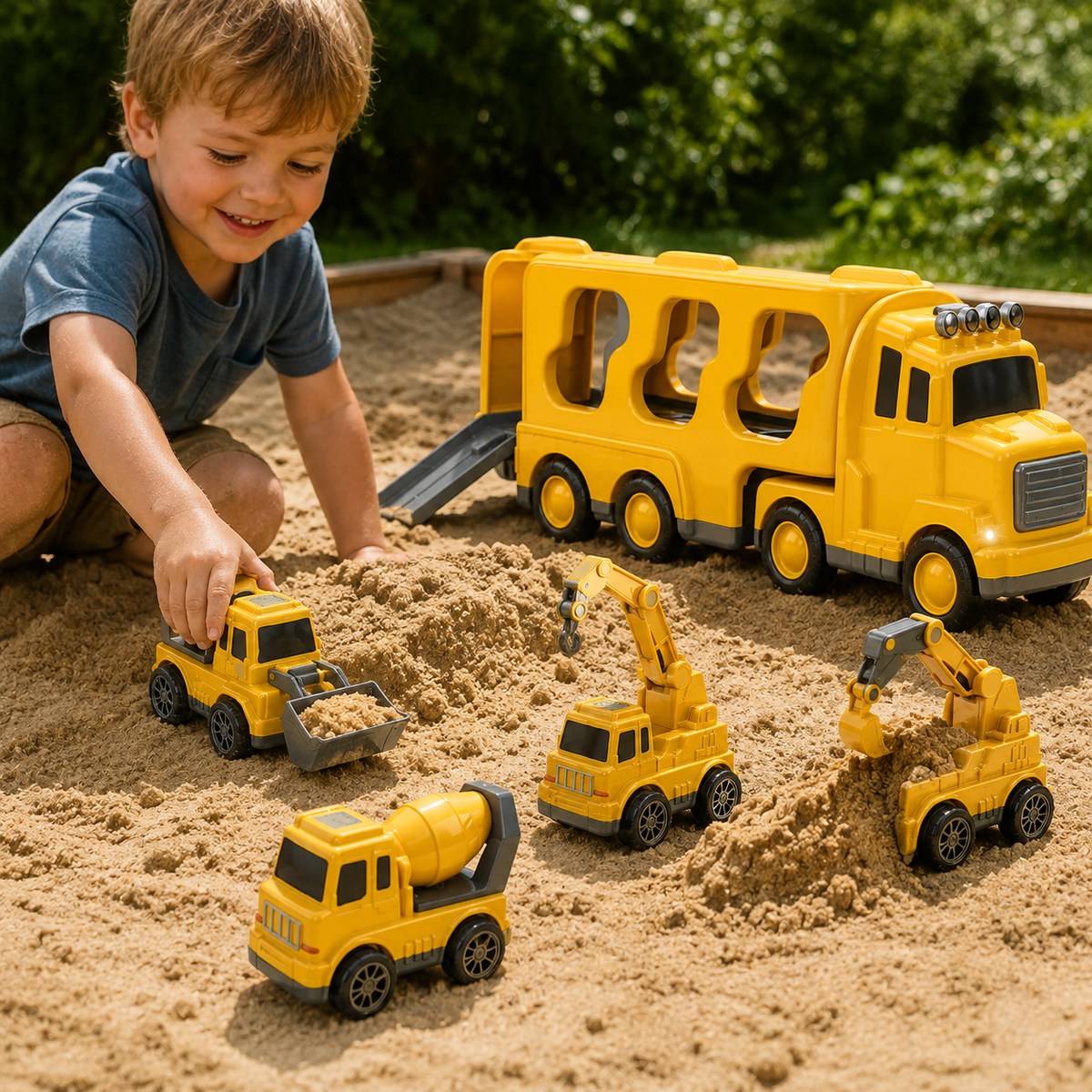 Baufahrzeug Spielset Für Kleinkinder Mit Lastwagen Und Zubehör