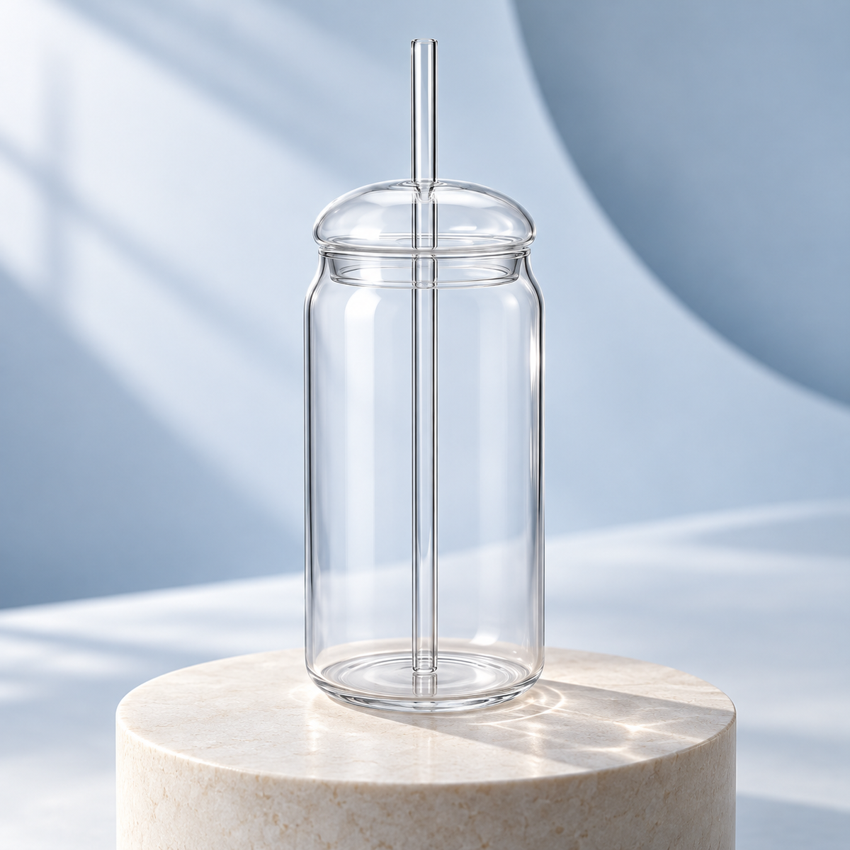 Becher Mit Deckel Glasbecher Mit Strohhalm Kalte Getränke