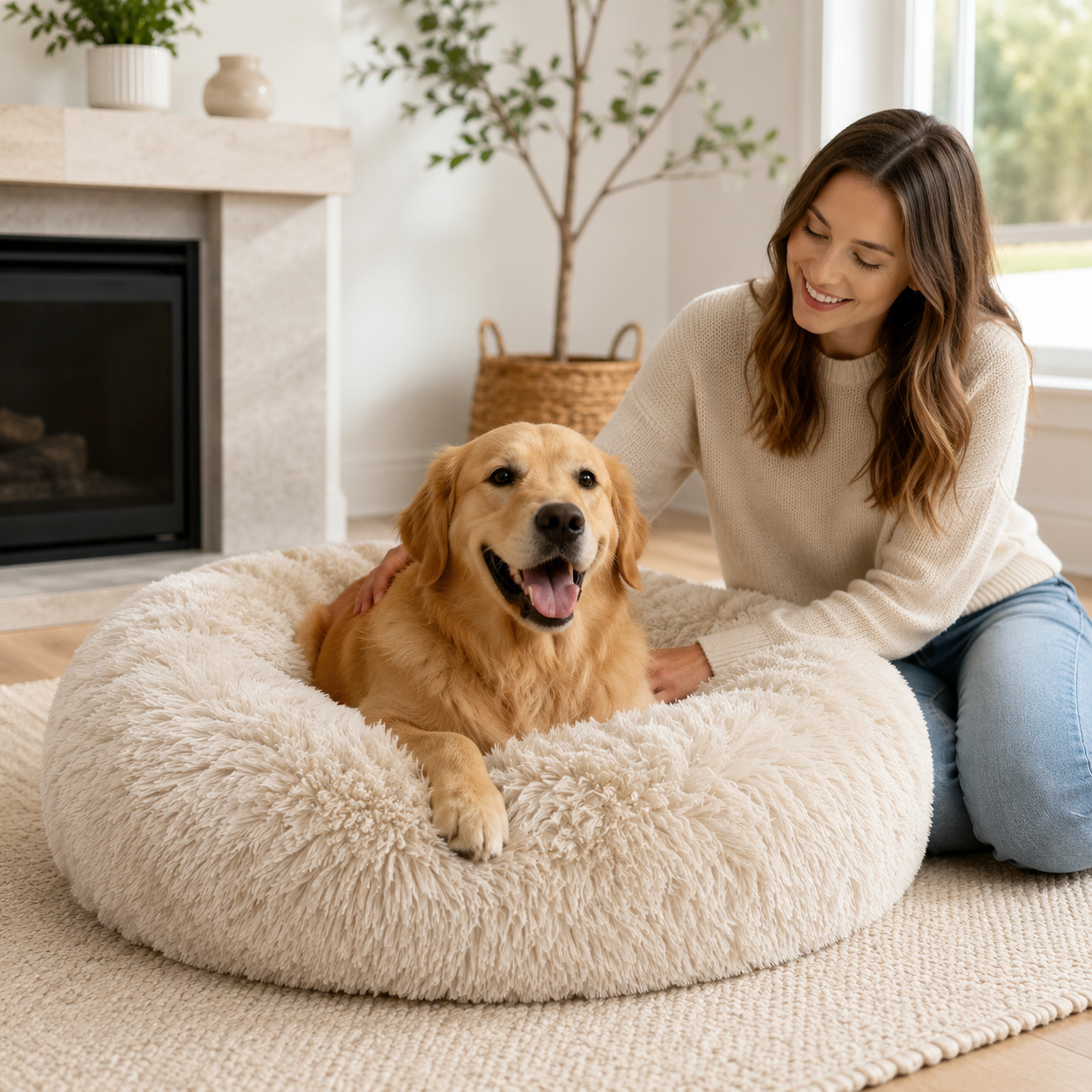 Beruhigendes Hundebett Mit Erhöhten Rändern Waschbar