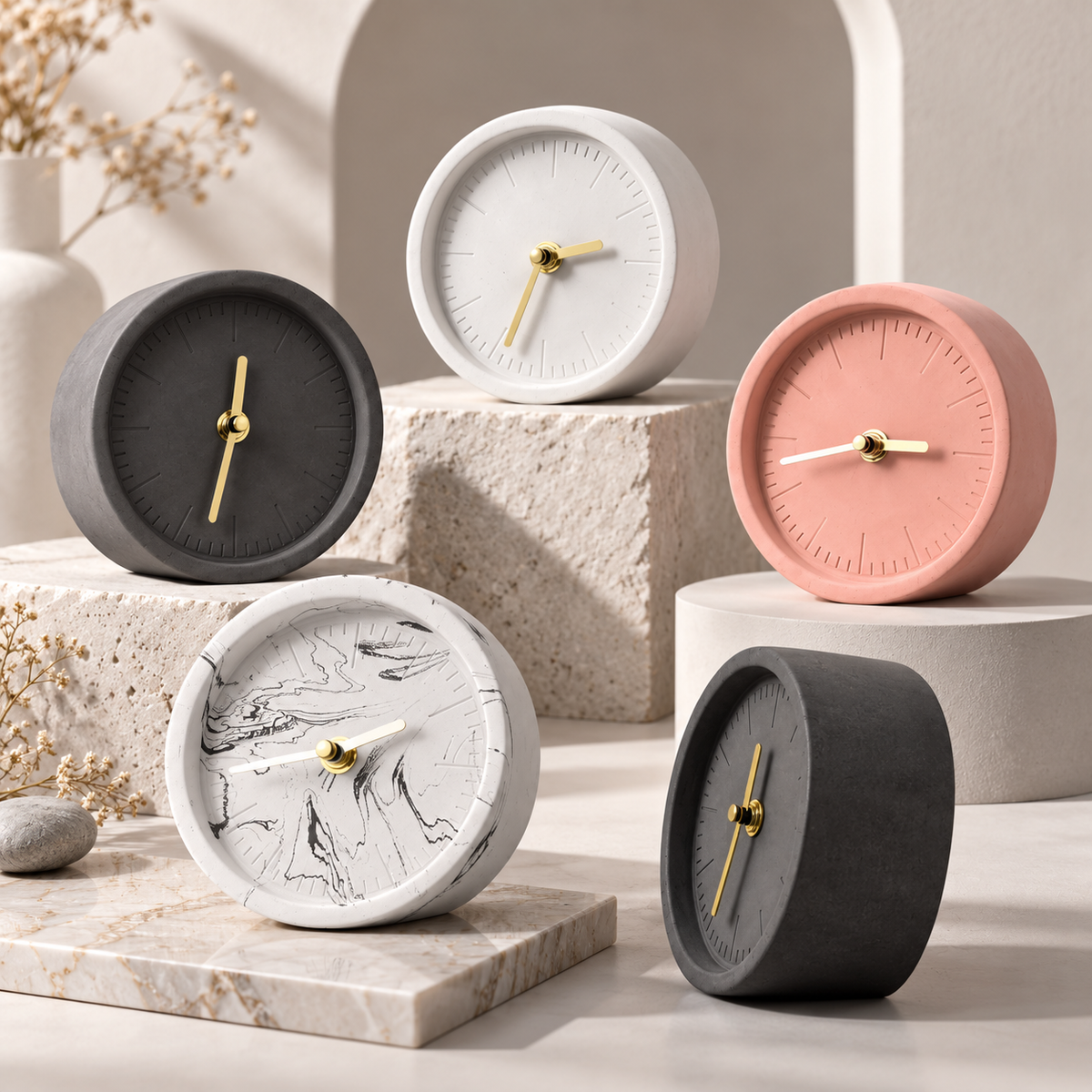Beton Uhr Moderne Wanduhr Schlichte Tischuhr
