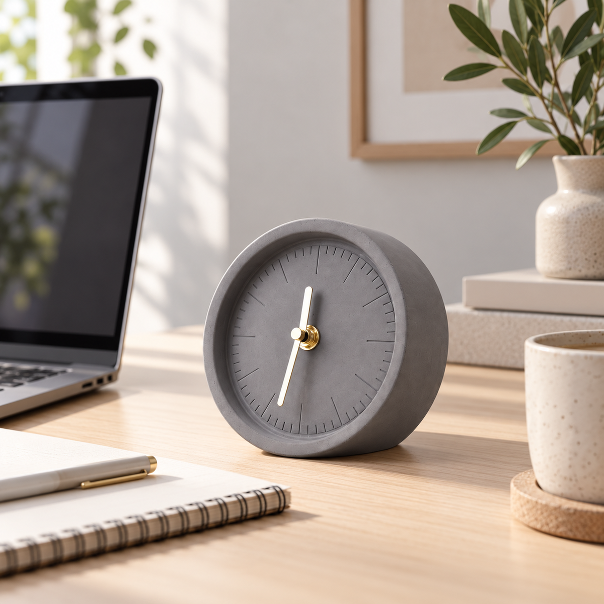 Beton Uhr Moderne Wanduhr Schlichte Tischuhr