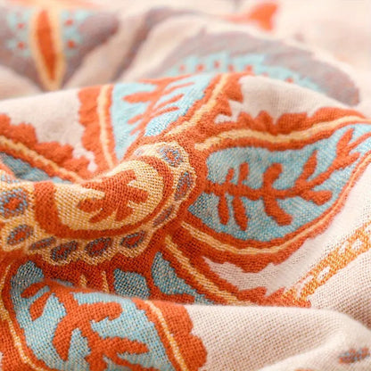 Rustic Floral Boho Blanket | 100% Cotton Floral Blanket - Image 8