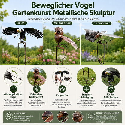 Beweglicher Vogel Gartenkunst Metallische Skulptur