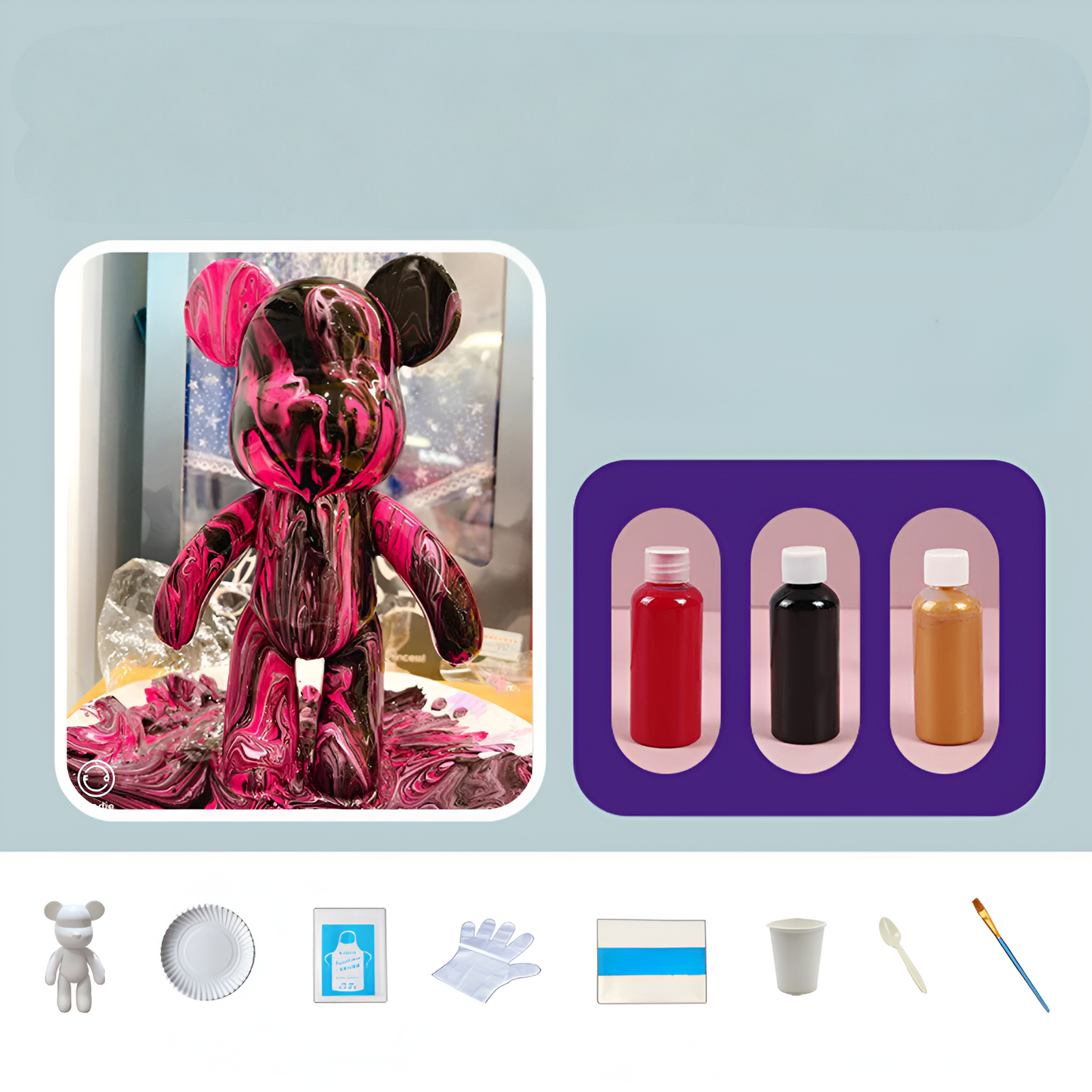 Wohnzimmer Deko Figur Bunter Kunstharz Bär