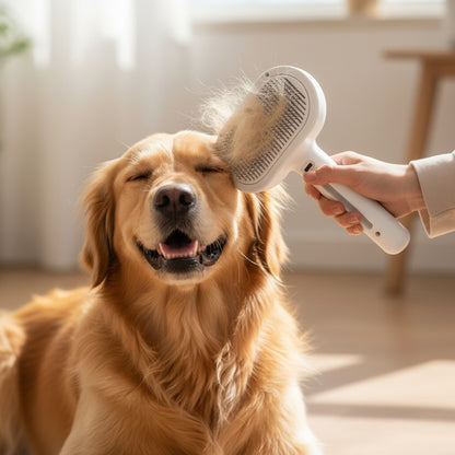 Spazzola Massaggiante per Animali Rimozione Pelo con Un Click Nebbia Spray