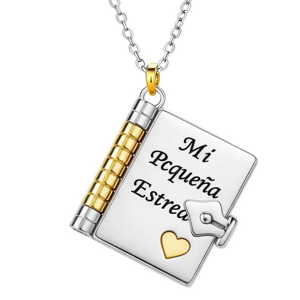 Buchanhänger Halskette Edelstahl Schmuck Geschenk Idee