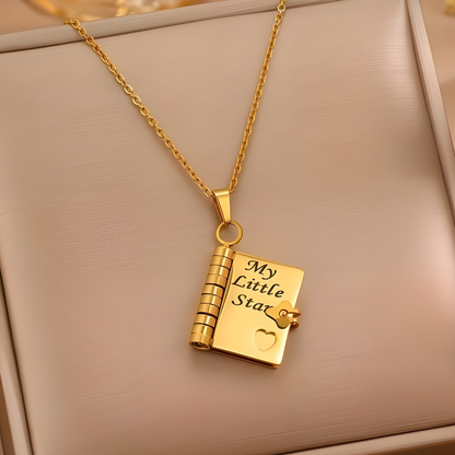 Buchanhänger Halskette Edelstahl Schmuck Geschenk Idee