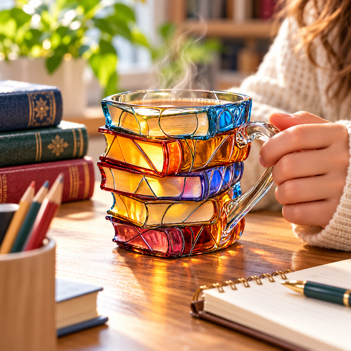 Buchmug Als Geschenk Handgefertigte Tischdekoration