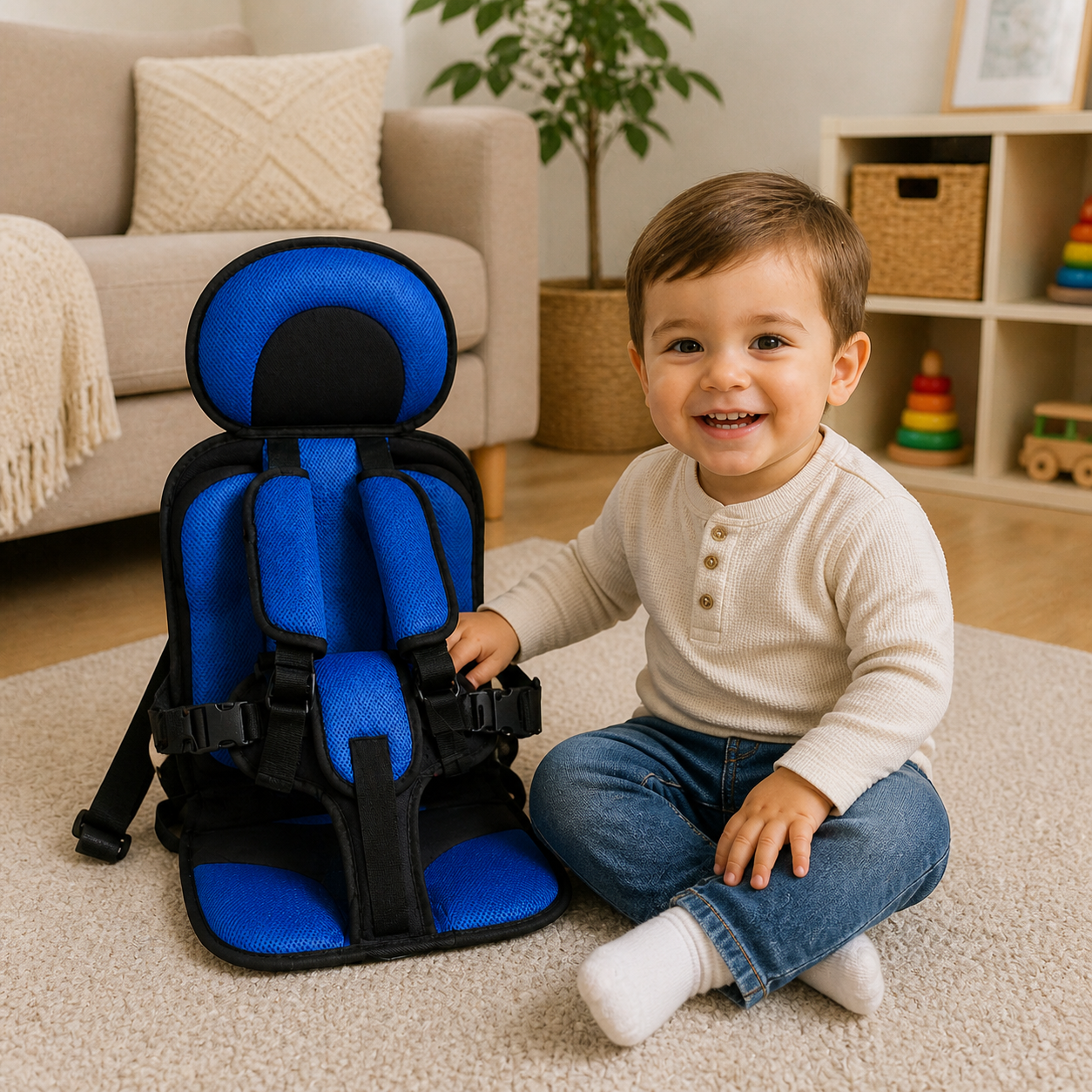 Portable Foldable Child Car Seat Booster