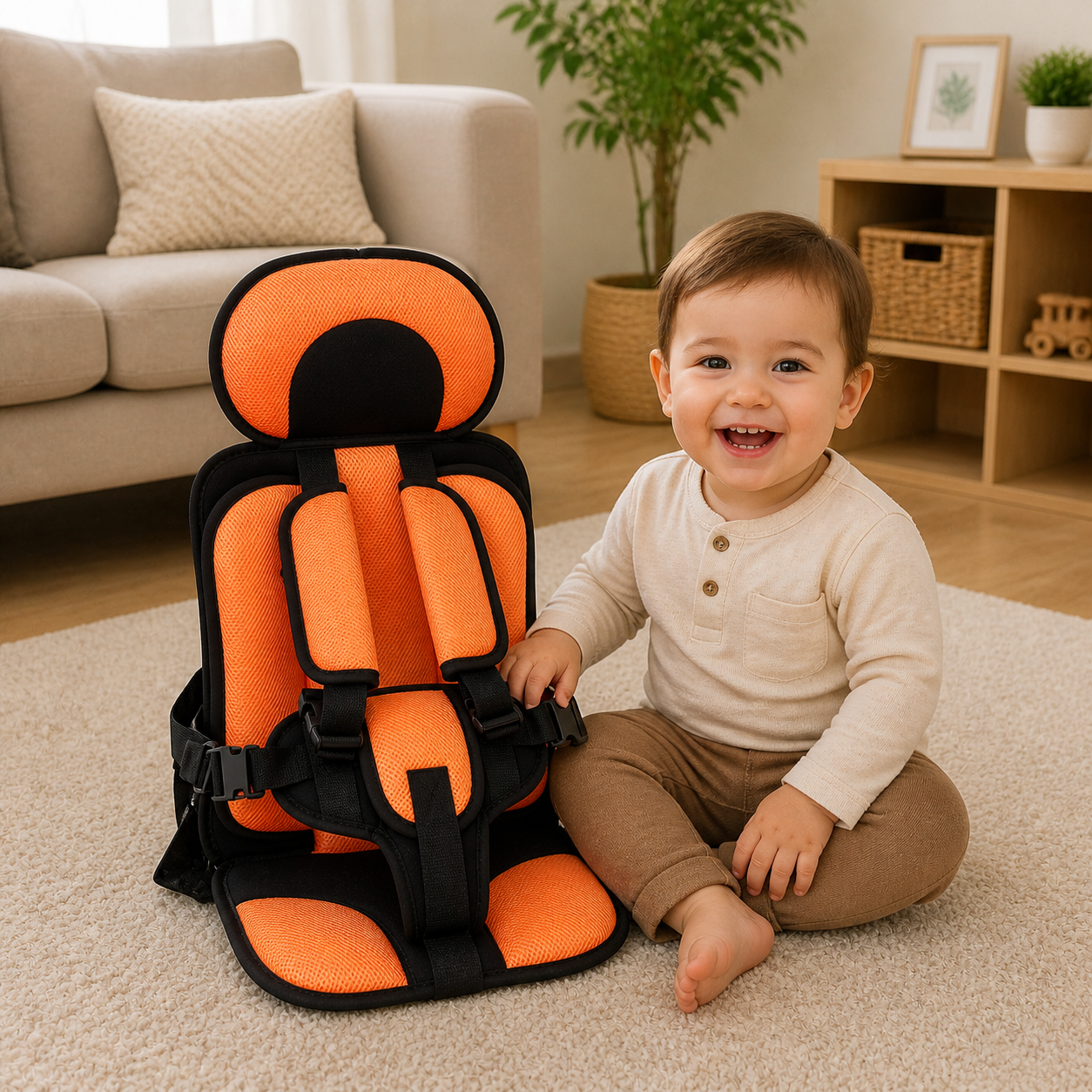 Portable Foldable Child Car Seat Booster