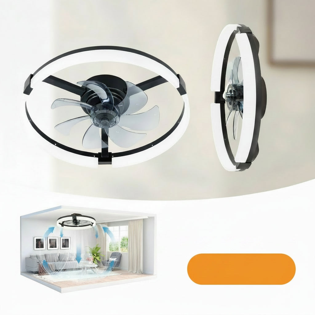 Ventilador Techo LED Moderno Silencioso Sala Dormitorio